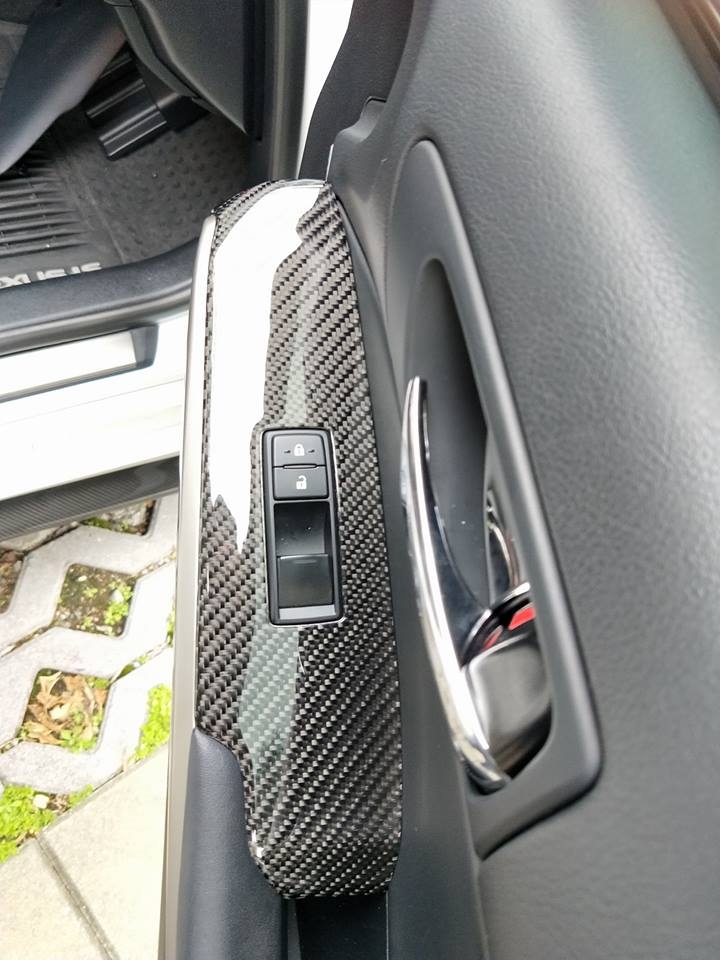 Carbon Fiber Window Lift Switch Panel Cover Trim – For Lexus IS250 IS350 2006-2008 LHD